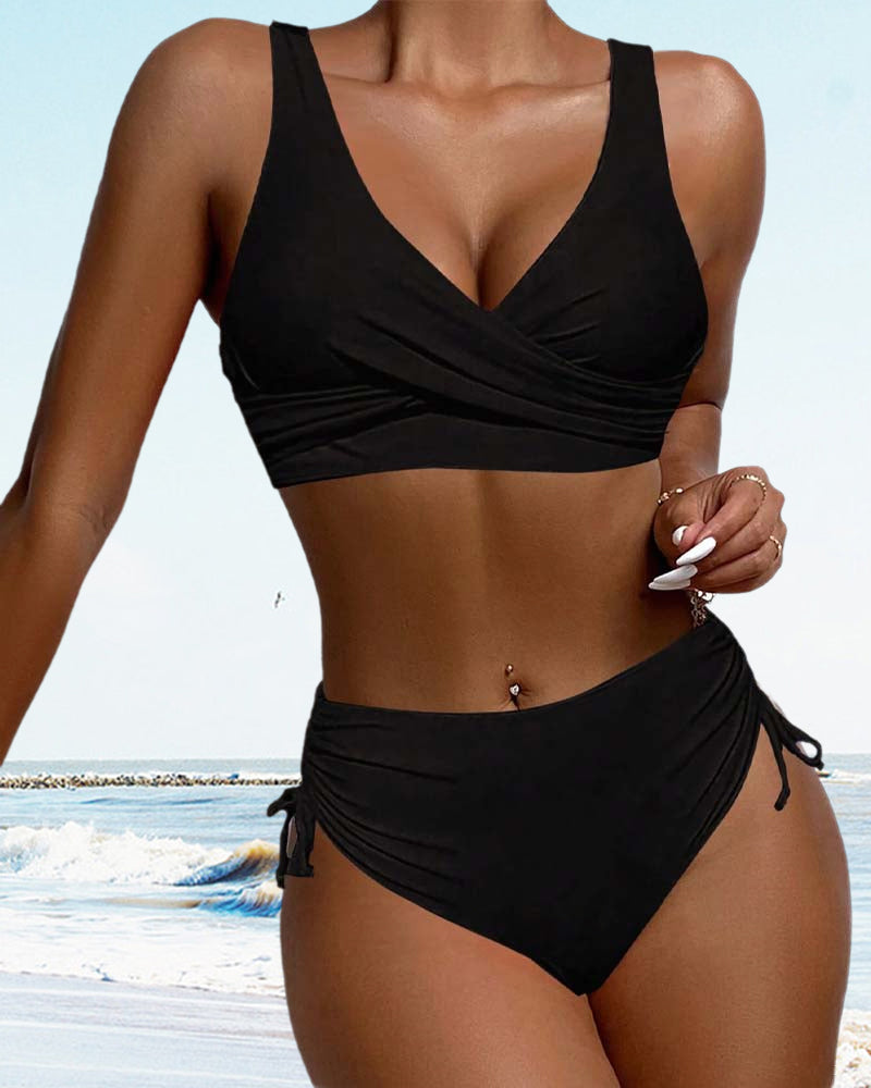 EB |  bikini-badeanzug mit kordelzug und schnürung hinten