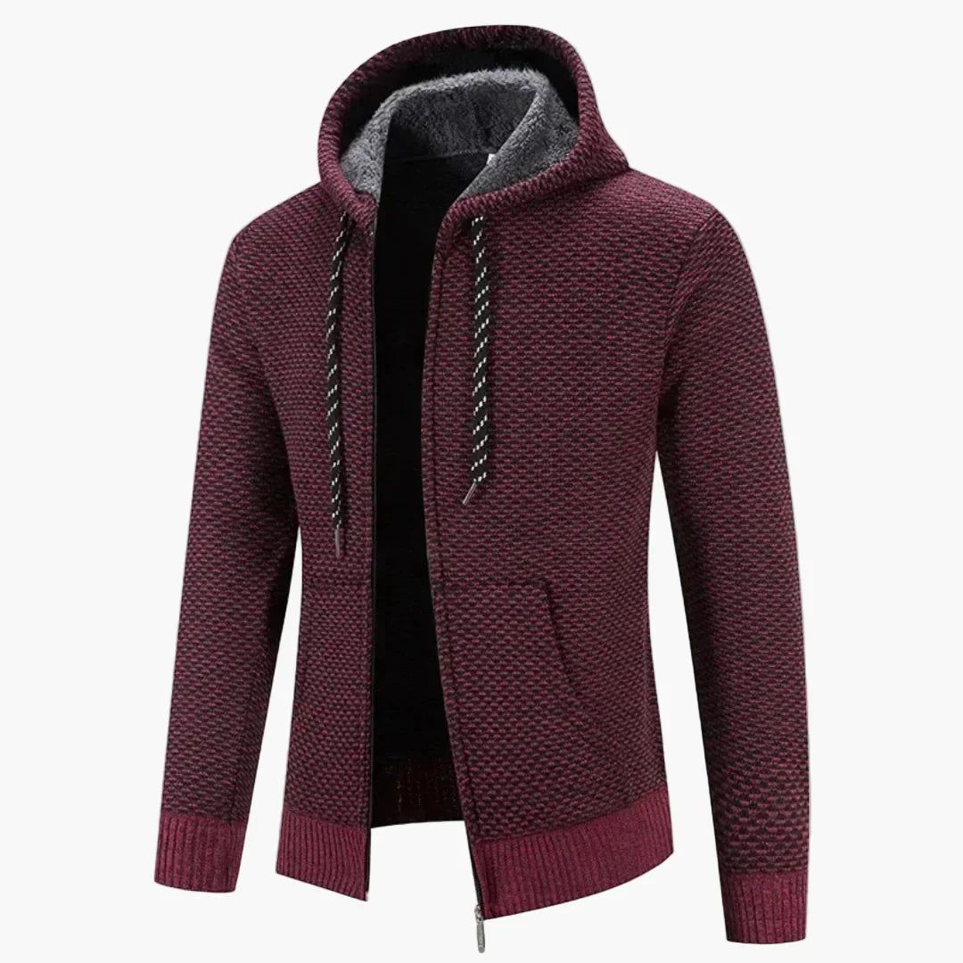 EB | Strick-Kapuzenjacke für Herbst und Winter - Komfortabler Freizeit-Hoodie mit Reißverschluss