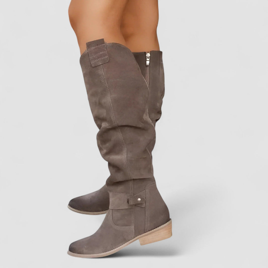 Kniehohe Wildleder-Stiefel EB EB