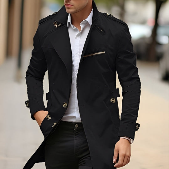 EB | Eleganter Trenchcoat mit umgekehrtem Kragen für Männer