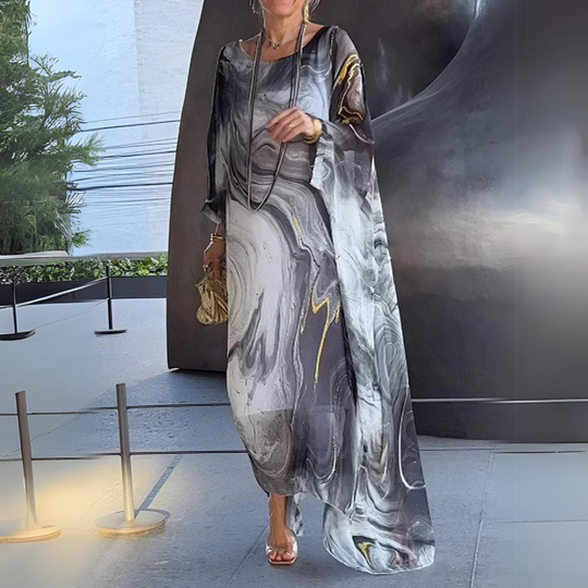 EB | Bauchbedeckendes Seiden-Chiffon-Kleid