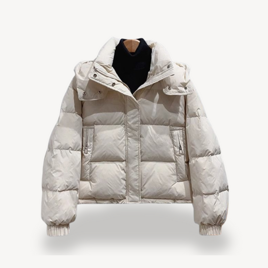 EB | Übergroße Damen Pufferjacke mit Hohem Kragen und Reißverschluss