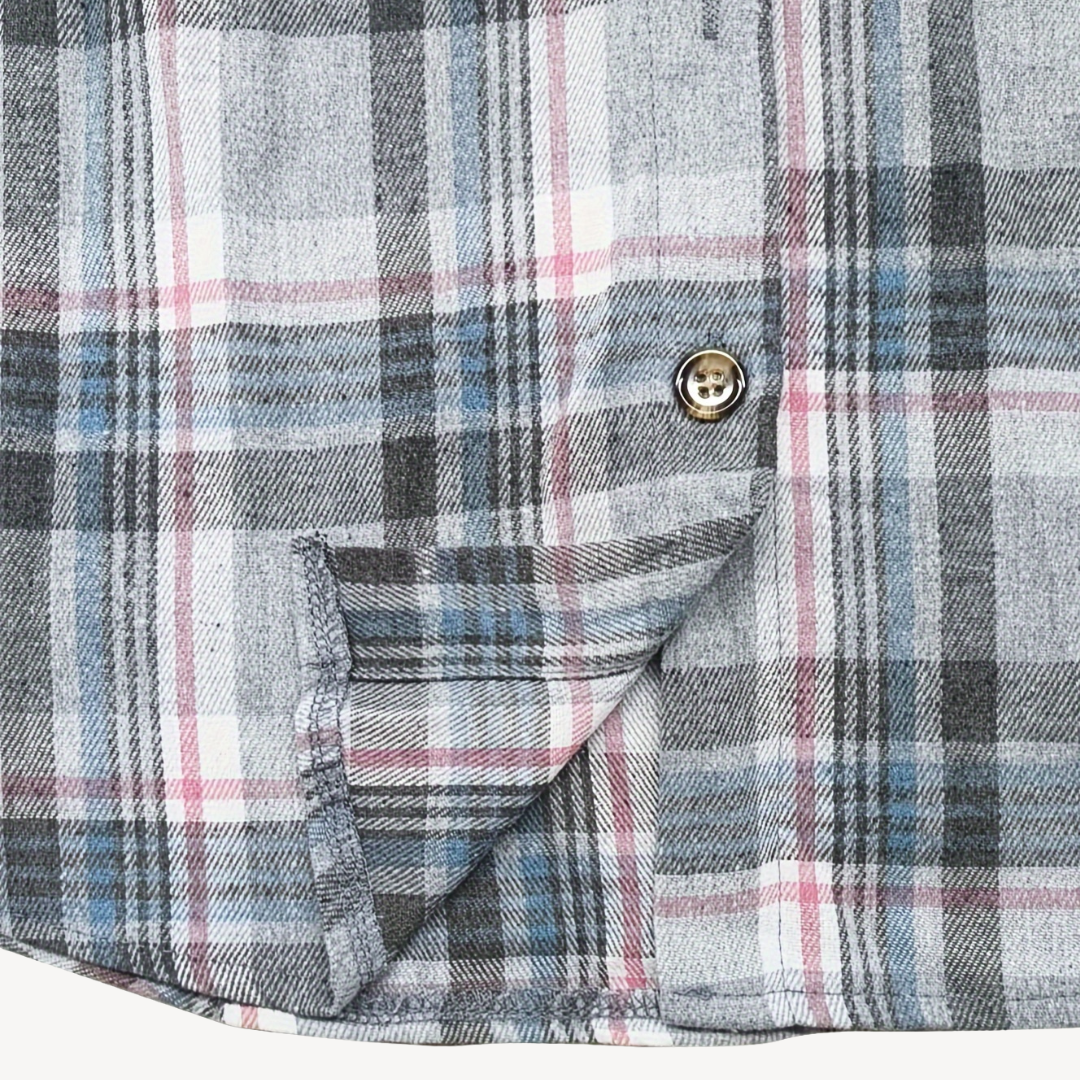 EB | Damen Karierte Button-Down Hemdjacke mit Kapuze