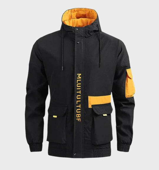 EB - Warme, leichte Jacke mit Taschen, Kapuze und Kordelzug