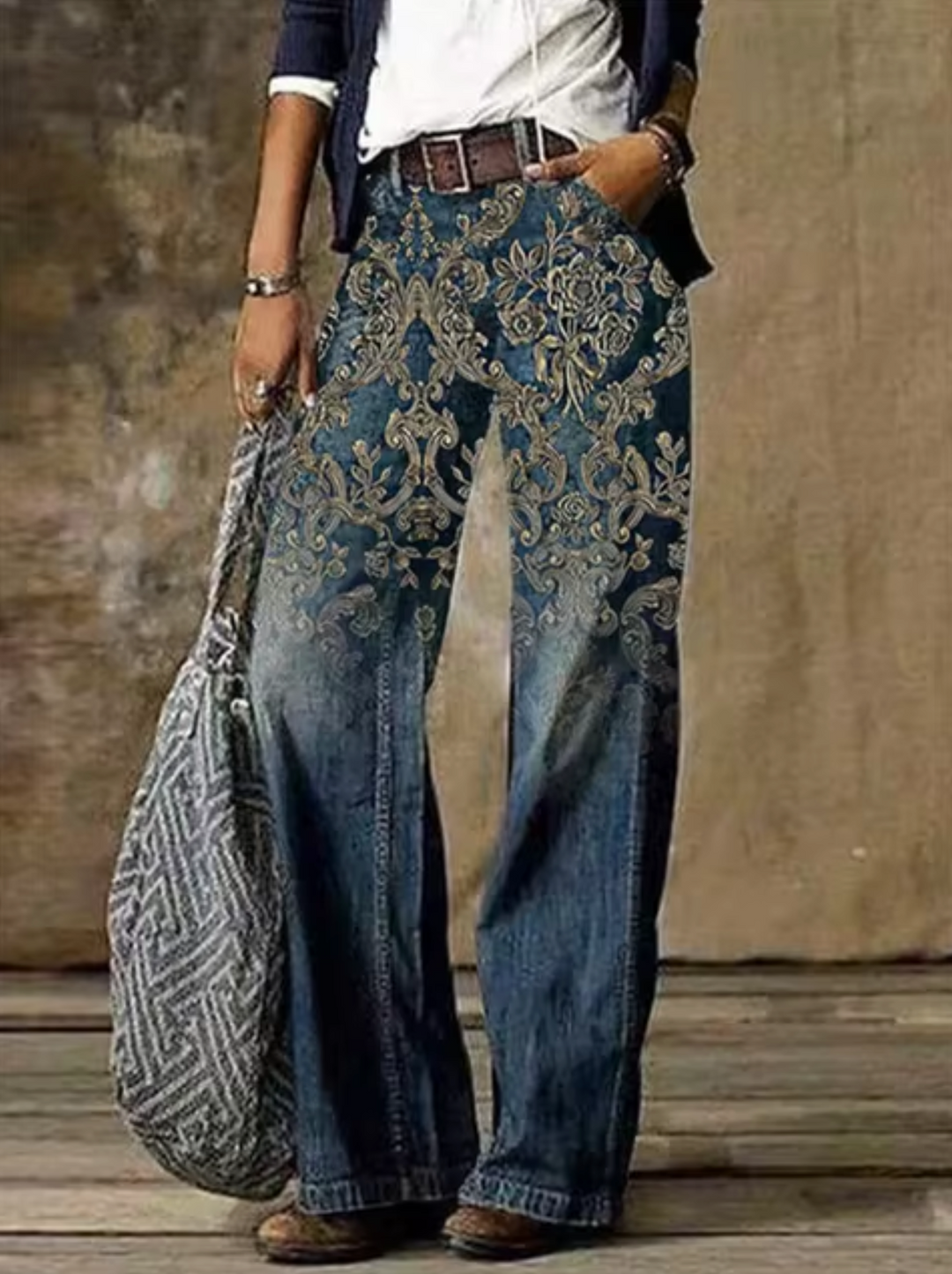 EB | Bedruckte Baumwolljeans