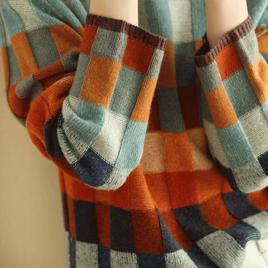 EB | Sweater - Cashmere Patchwork-Turtleneck-Strick
