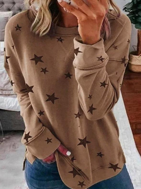 EB | Warmer Stern Druck Rundhals Pullover Ideal für den Winter