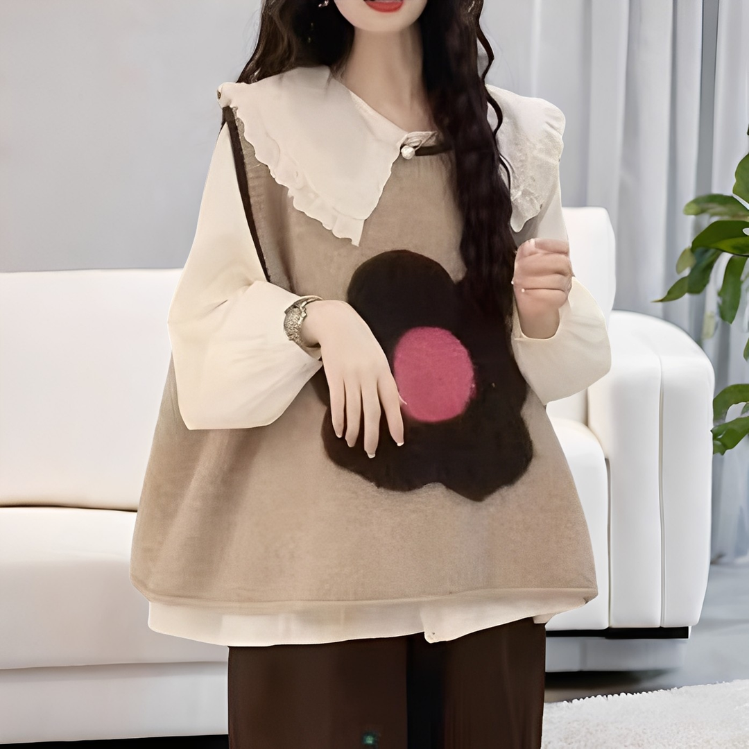 EB | Bequeme Weste mit Blumenmuster für Damen