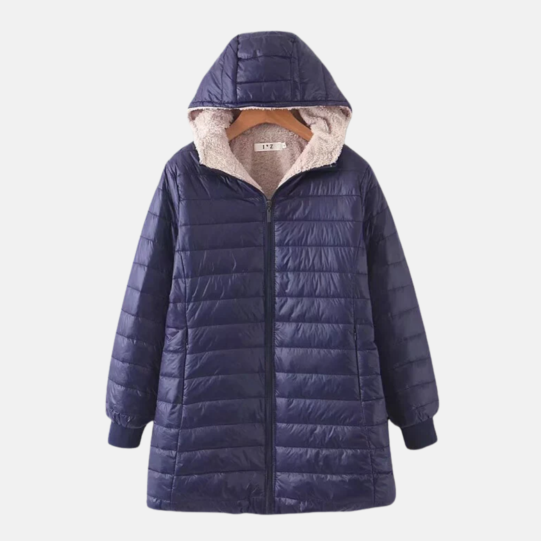 EB | Steppjacke - Mittellang - Lockere Passform - Fleece-Futter - Kapuze