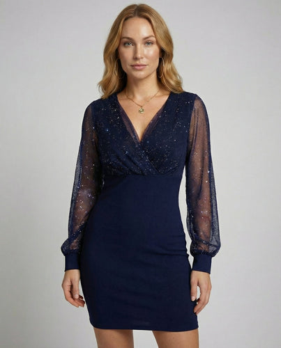 Elegantes Pailletten Partykleid Damen | EB