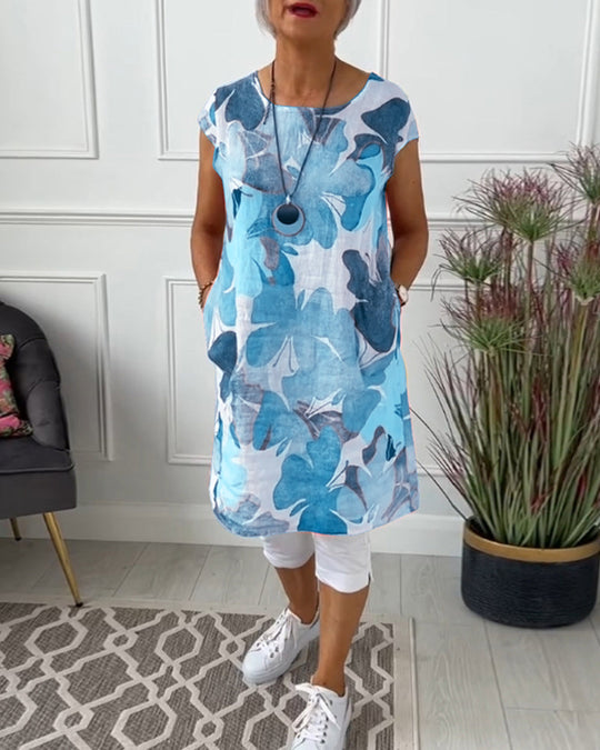 EB | Lässiges Longtop mit Farbenfrohem Blumenprint