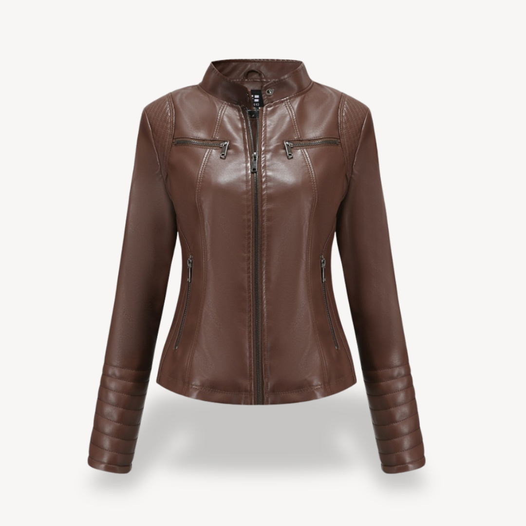 EB | Klassische Biker Kunstlederjacke Damen