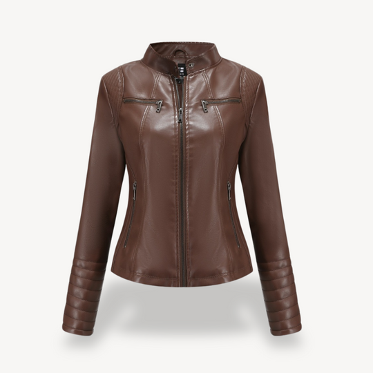 EB | Klassische Biker Kunstlederjacke Damen
