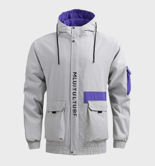 EB - Warme, leichte Jacke mit Taschen, Kapuze und Kordelzug