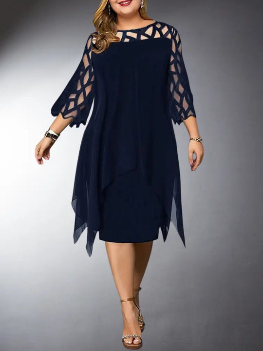 EB | Elegantes Plus Size Spitzen-Midi-Kleid