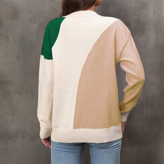 EB | Farbblock Strickjacke Acryl Modern, Bequem