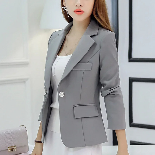 EB | Blazer Taillierte Passform Strukturiertes Silhouette Ein Knopf Formal