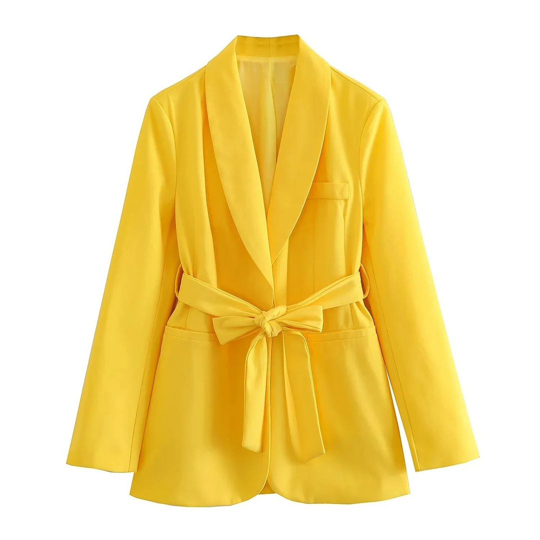 EB | Mehrfarben Hausbekleidungsstil Blazer und Hose Set