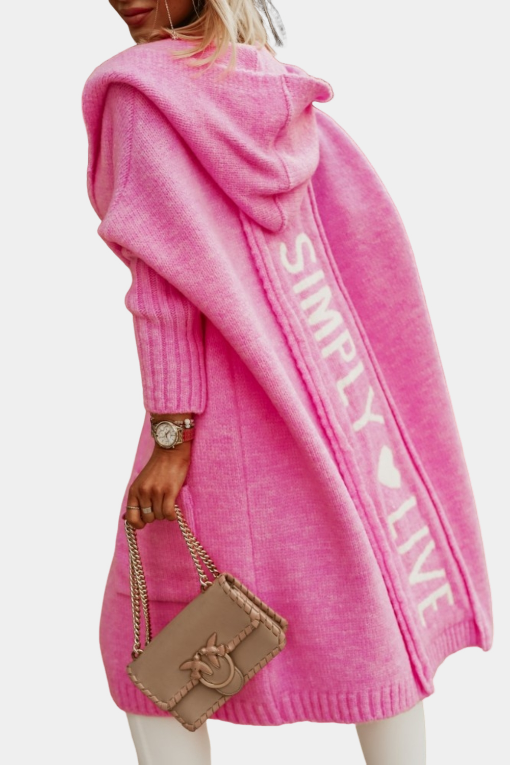 EB | Lange, locker geöffnete Damenstrickjacke