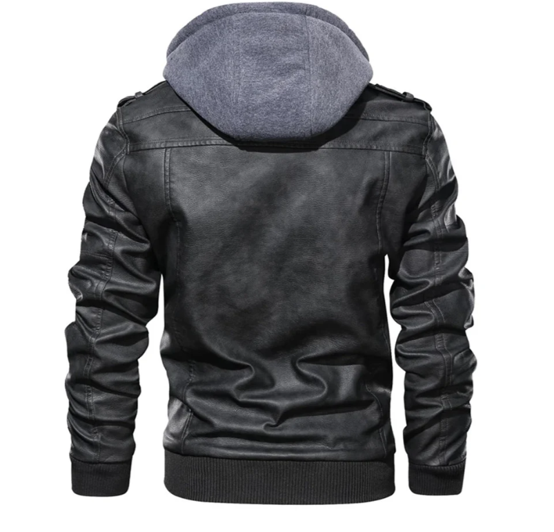 EB | Lederjacke mit Kapuze für Herren