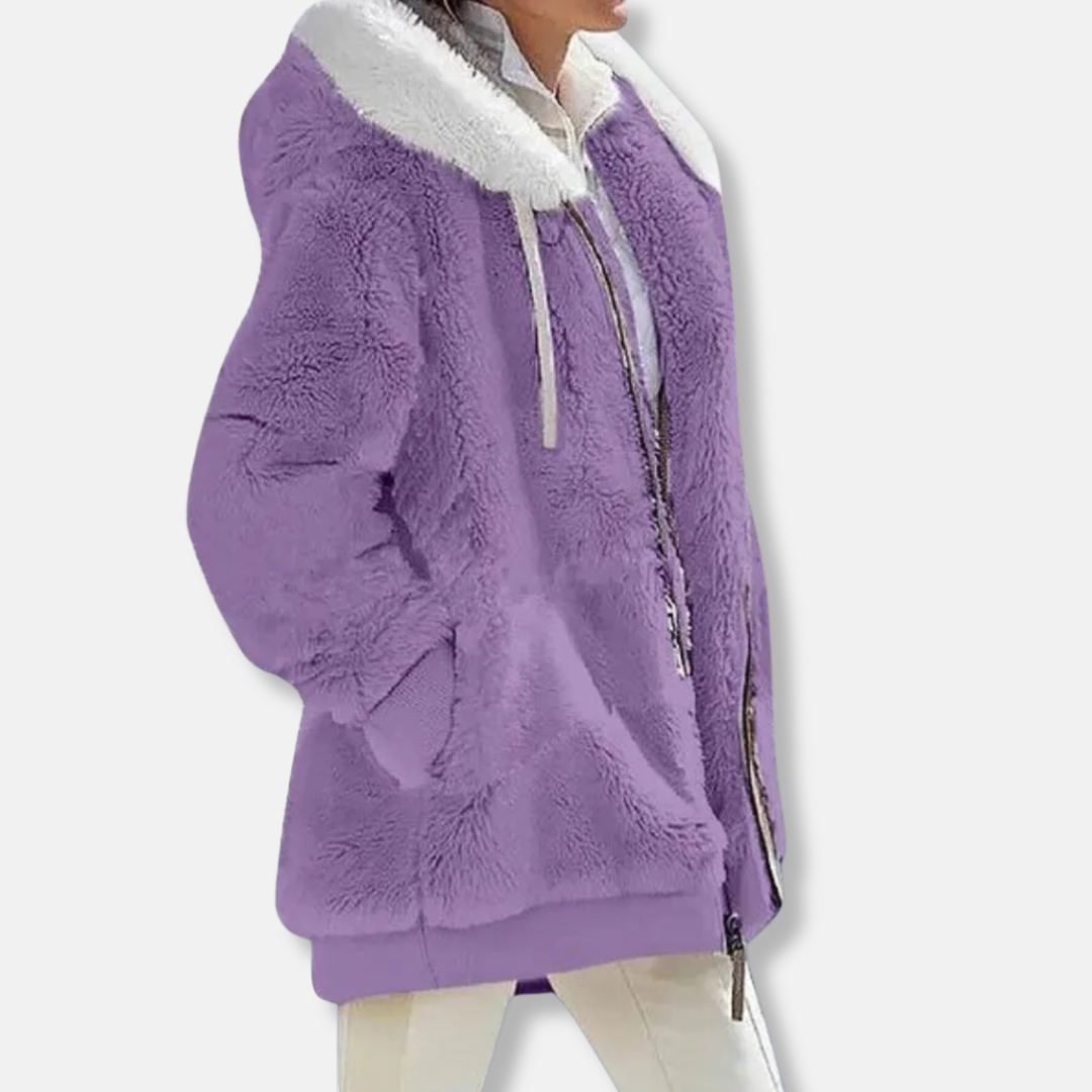 EB | Fleece Übergroße Fleecejacke Kapuzen-Reißverschlussjacke