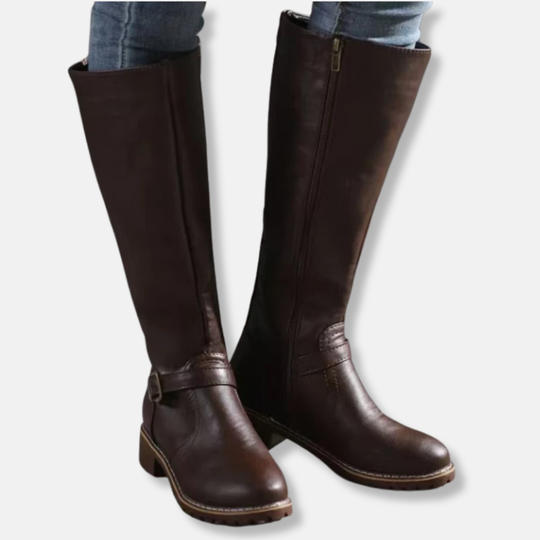 EB | Stiefel - Lederähnliches Material - Knielanger Schaft - Doppelte Reißverschlussöffnung