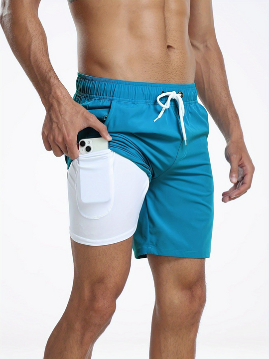EB | Schnell Trocknende Herren Badehose Doppelschicht Design