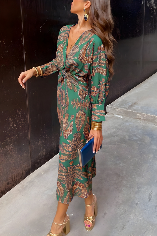 EB | Knotendes V-Ausschnitt Maxikleid
