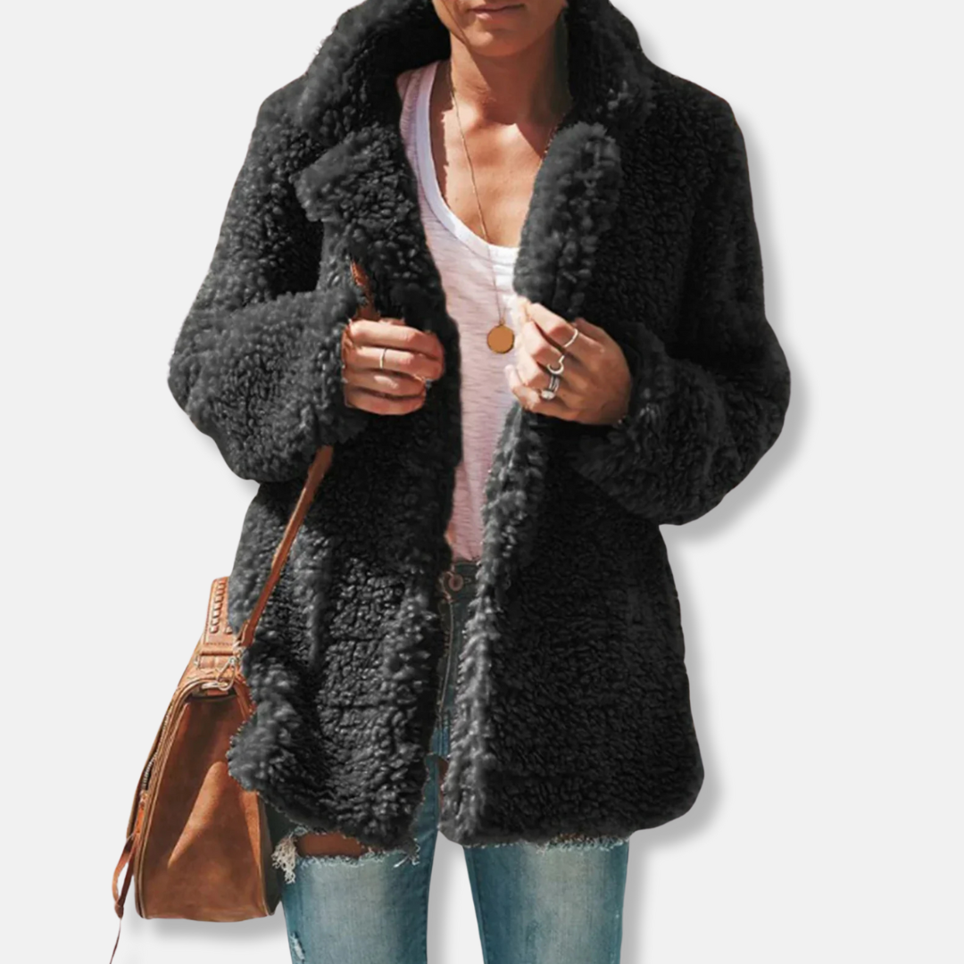EB | Fleece Teddy Mantel | Oversized Reverskragenmantel