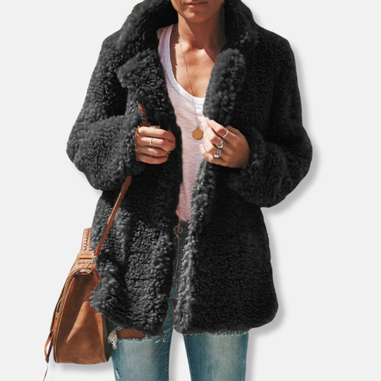 EB | Fleece Teddy Mantel | Oversized Reverskragenmantel