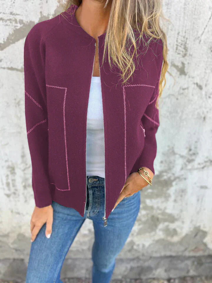 EB | Trendiger Cardigan mit Reißverschluss Gemütlicher Look Modisch und Vielseitig