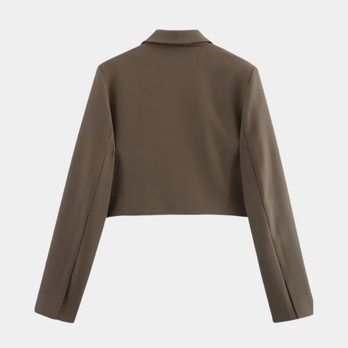 EB | Cropped Blazerjacke Maßgeschneiderte Langarm Open Front
