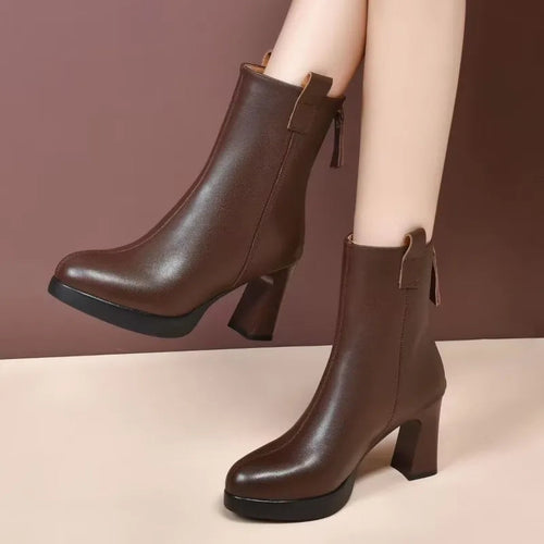 EB | Damen Stylische Spitzzehen High Heel Stiefel