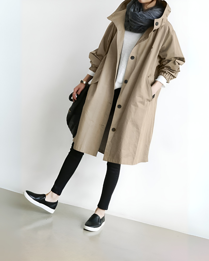 EB | Klassischer Trenchcoat mit Kapuze