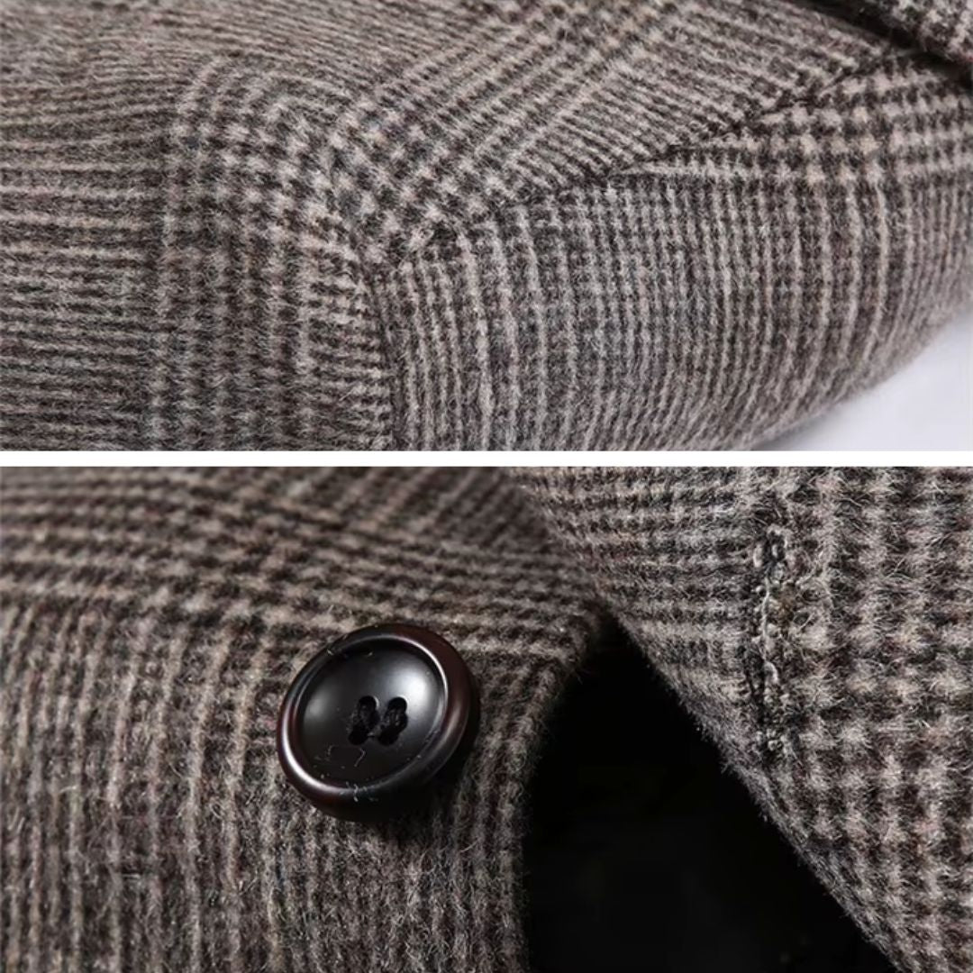EB | Karierter Woll-Trenchcoat