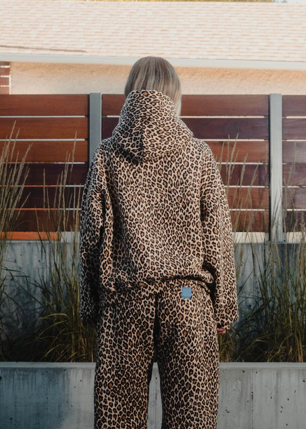 EB | Leopardenmuster Hoodie und Jogginghose Set für Damen