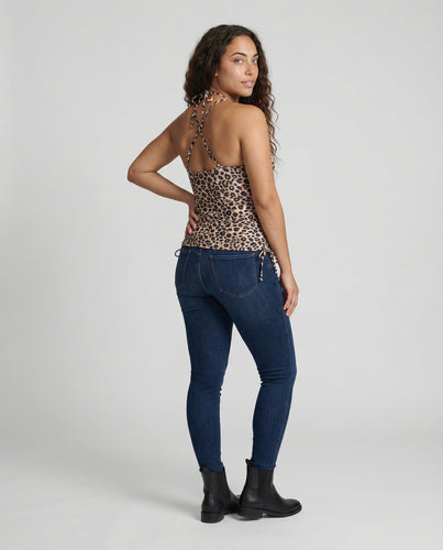 EB | Atmungsaktiver Tankini mit V-Ausschnitt Im Leopardenmuster