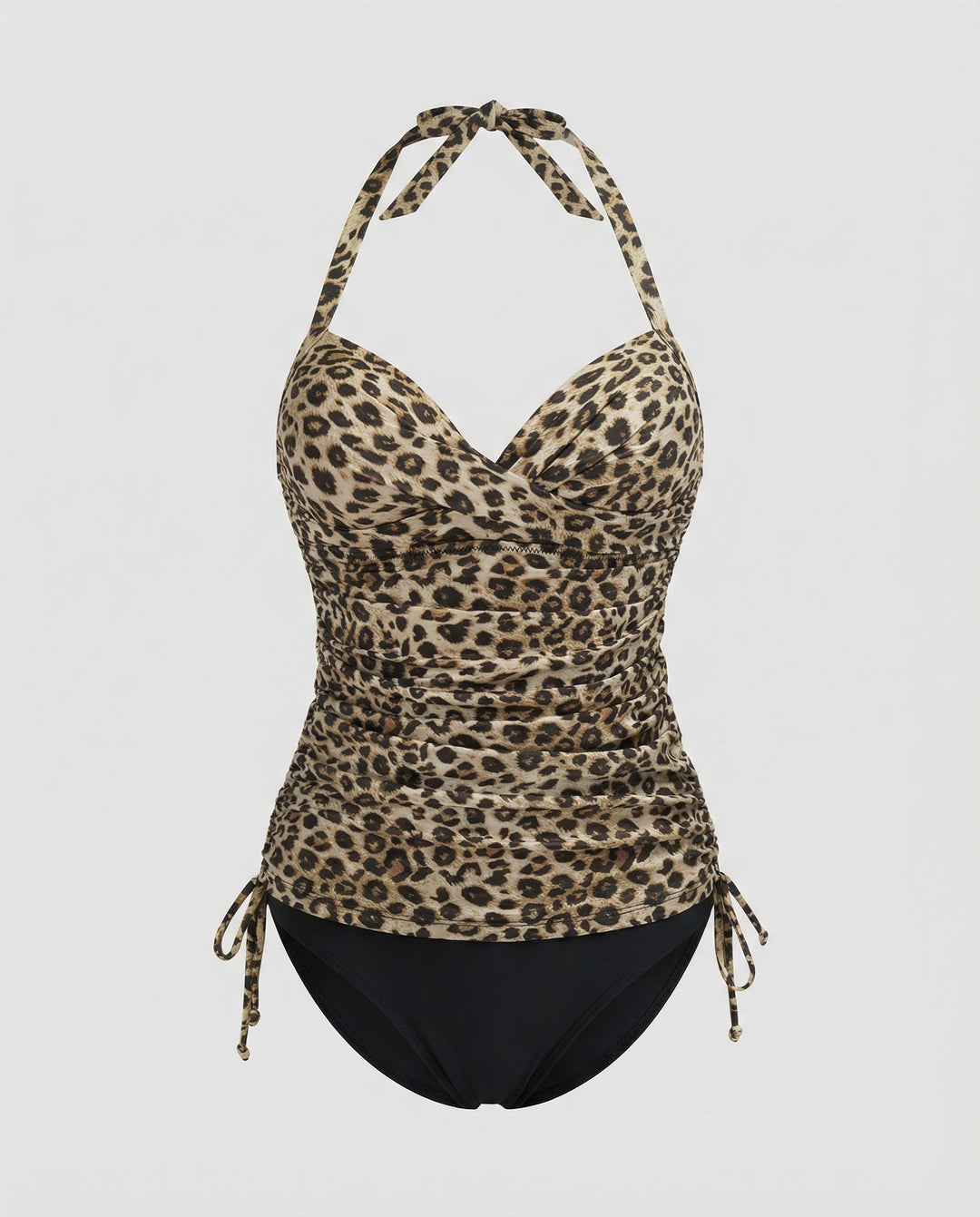 EB | Atmungsaktiver Tankini mit V-Ausschnitt Im Leopardenmuster