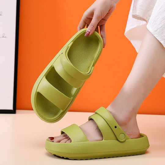 EB | Orthopädische Sandalen Comfort Plus Pantoletten mit Doppelriemen Gepolsterte, Lässige Slip-On-Sandalen