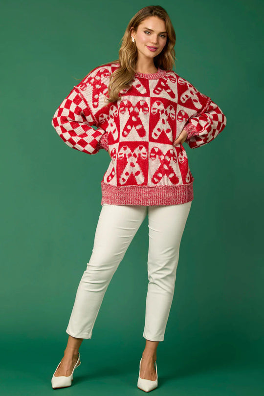 EB | Zuckerstangen-Weihnachtsnadeln & Lebkuchenmann Strickpullover