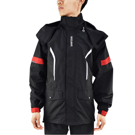EB | Herren Motorrad Regenjacke Wasserdicht - Reflexschwarz/Grün S-2XL