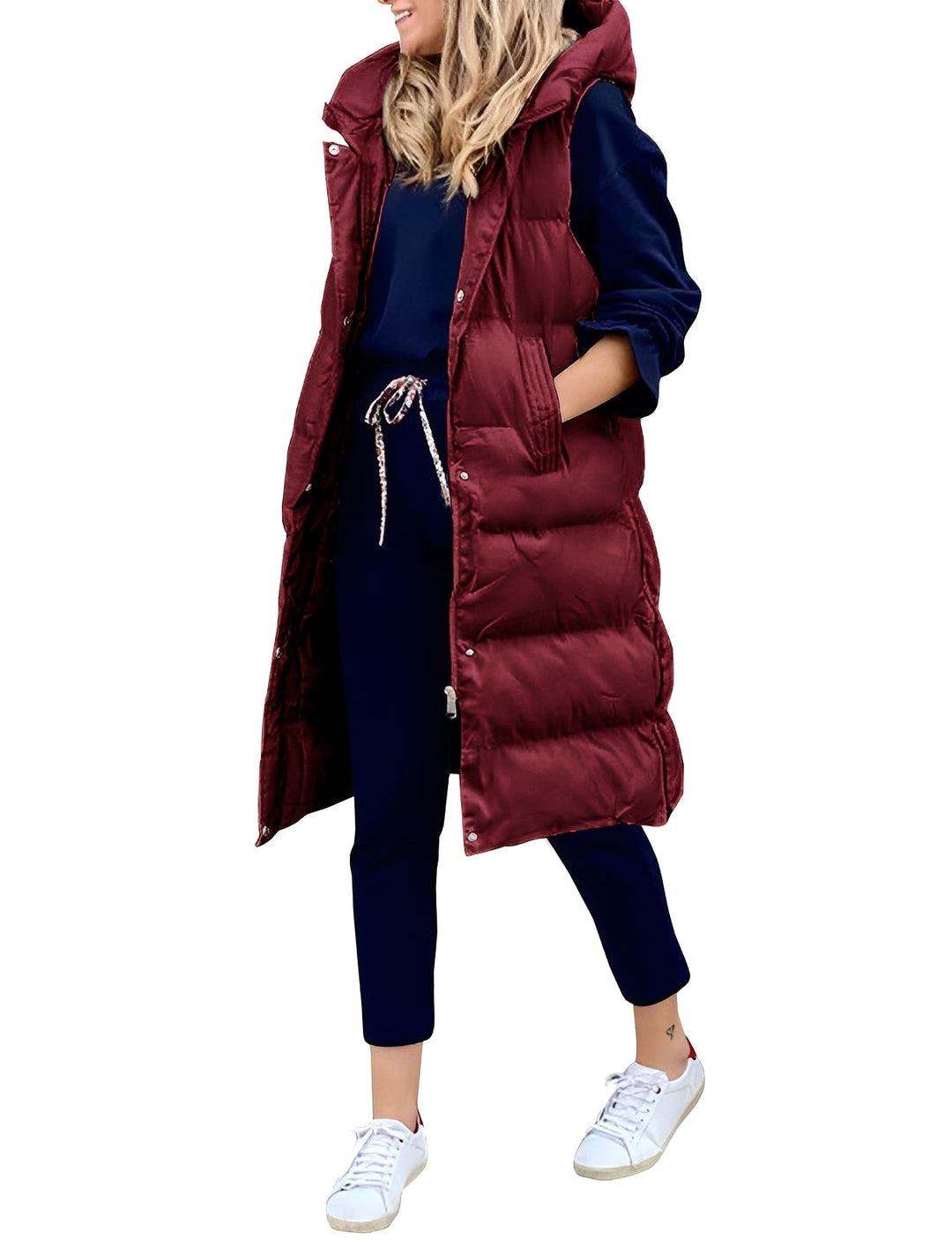 EB | Stylischer, Ärmelloser, Langer Weste-Mantel für Damen