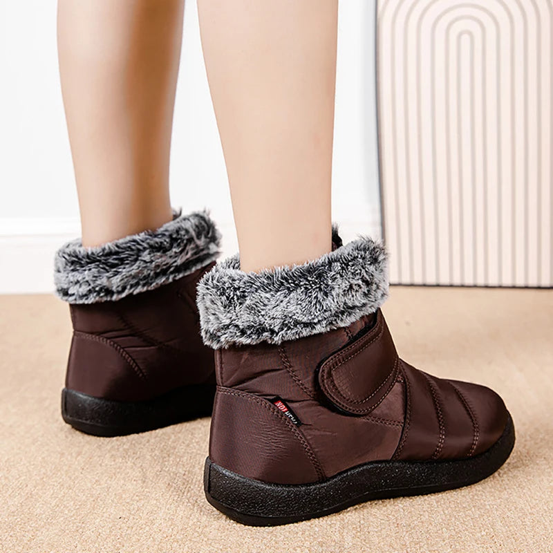 EB | Damen Wasserdichte Stiefel Aus Schlaufenkaninchenfell