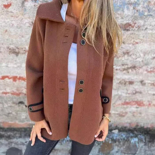 EB | Stilvolle Jacke Knopfverschluss Eleganter Alltagschnitt