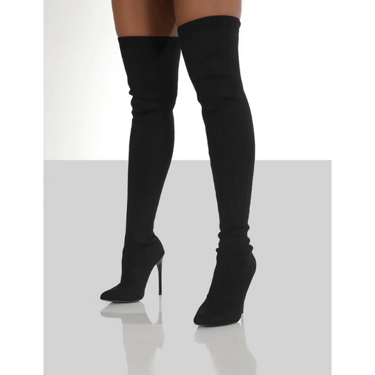EB | Overknee Stretch Stiletto Stiefel Elegante Damen Stiefel