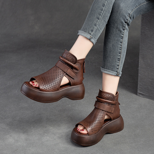 Zeitlose Leder-Orthopädische Sandalen EB