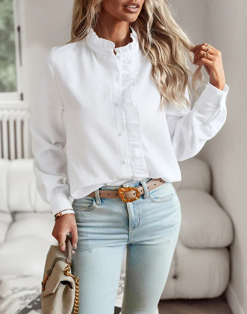 EB | Bluse mit Rüschendetails Leicht und Stilvoll Femininer Touch