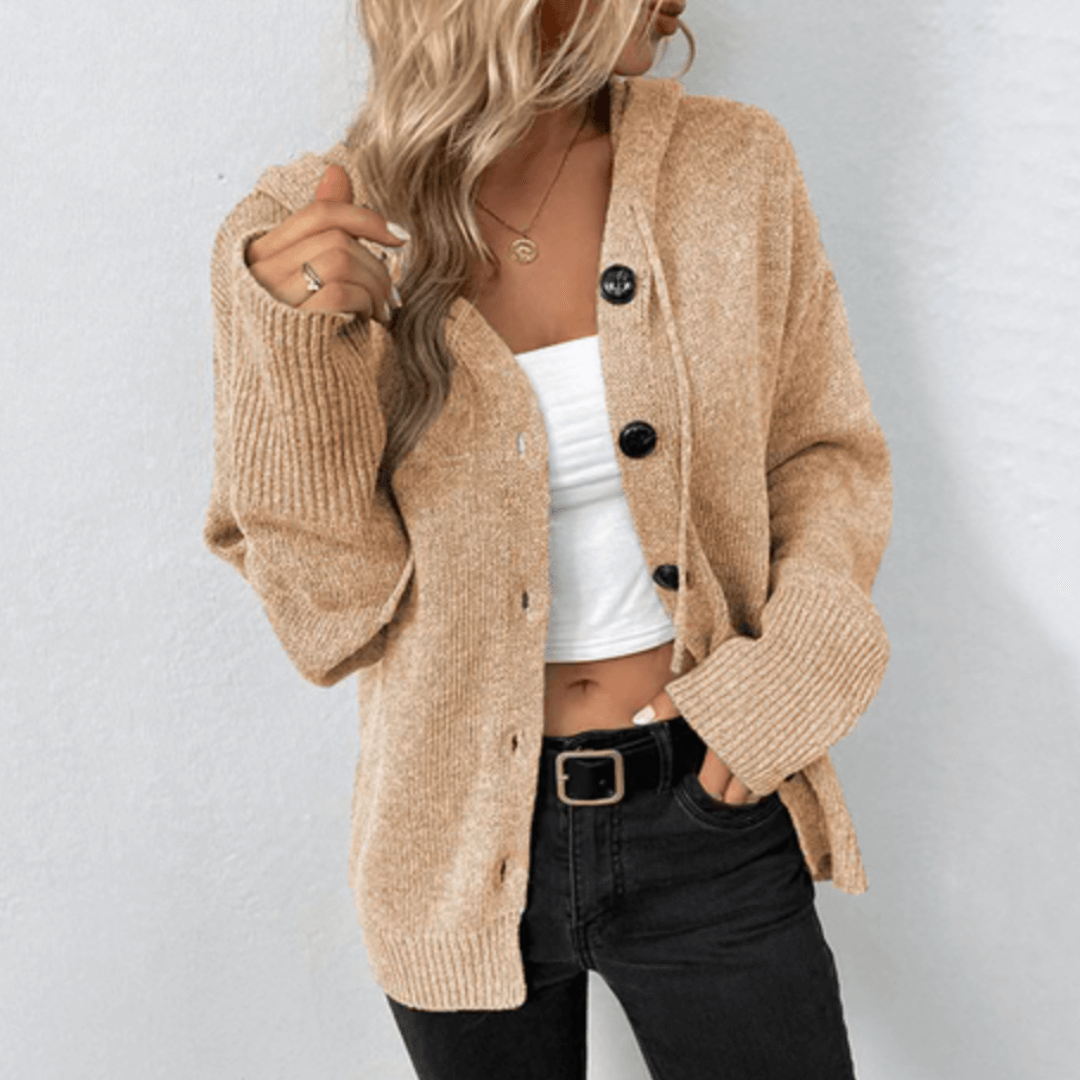 EB | Cardigan - Damen Herbst Warm Knopf-Down Cardigan