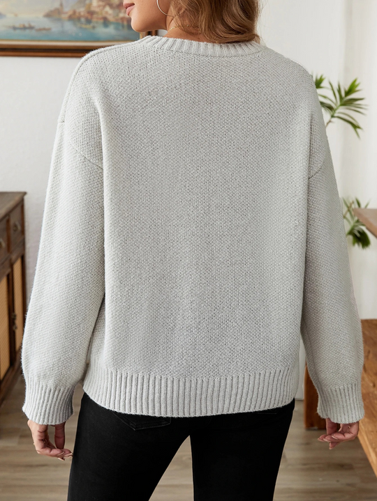 EB | Sweater - Gemütlicher Herz-Design Strickpullover