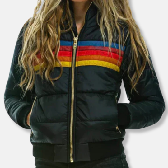 EB | Pufferjacke gesteppt Slim Fit Hoher Kragen Rippensaum
